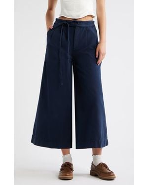 Damson Madder Lotta Organic Cotton Wide Leg Culottes - Blue