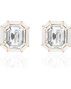 Goshwara Mélange Emerald-Cut Stud Earrings - Metallic