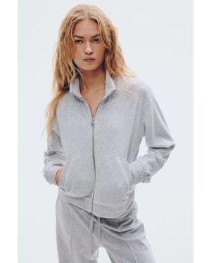 H&M Velour Zip-Through Jacket - White