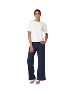 Rebody Active Madison Pintuck Wide Leg Scuba Knit Pant 30 - Blue