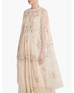 Needle & Thread Petunia Midaxi Cape - Natural