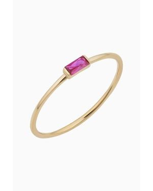 Oradina 14K Fresco Baguette Ring - Pink