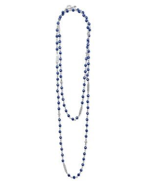 Lagos Caviar Icon Ultramarine Ceramic Bead Dual Layer Toggle Necklace - Blue
