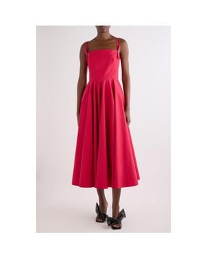 Givenchy Sliced Cotton Poplin Dress - Red