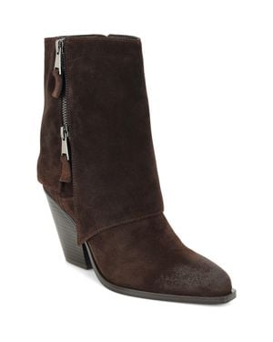 Nine West Umberto Pointed Toe Leather Bootie - Brown