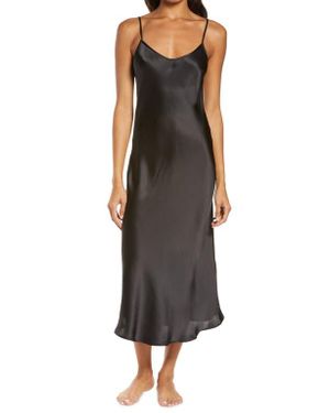 Papinelle Pure Silk Slip Nightgown - Black