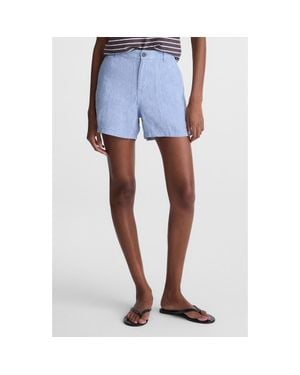 Madewell Zoe Linen Shorts - Blue
