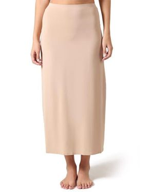 Memoi Bonded Maxi Slip Skirt - Natural