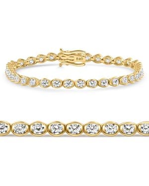 Bliss Diamond 5Ct Diamond Half Bezel Tennis Bracelet 14K Or 7 Lab Grown - Metallic
