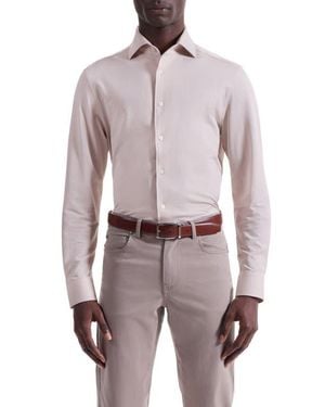 Bugatchi Devon Ooohcotton Houndstooth Button-Up Shirt - Pink
