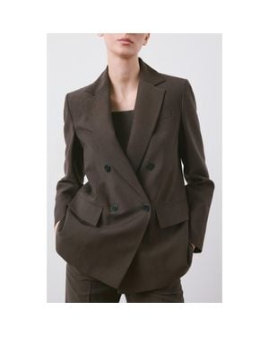 Mango Straight Fit Suit Blazer - Gray