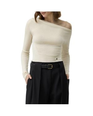 LILYSILK Elegant Off-Shoulder Silk-Cashmere Top - Multicolor