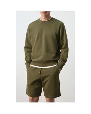 Mango Regular Fit Cotton Sweatshirt - Green