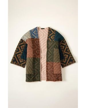 Uncommon Goods Kantha Quilted House Coat - Black