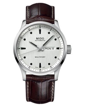 MIDO Multifort Leather Strap Watch, 42Mm - Gray