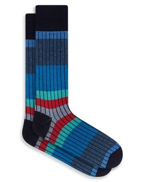 Bugatchi Stripe Socks - Blue