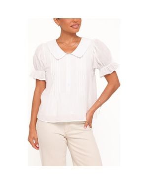 Petal & Pup Aisling Pleated Cotton Top - White
