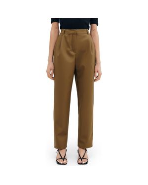 Two Lines by Marcella Lyon High Waist Faux Leather Straight Leg Pants - Natural