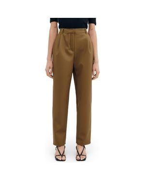 Two Lines by Marcella Lyon High Waist Faux Leather Straight Leg Pants - Natural