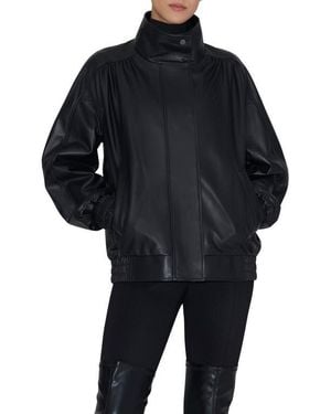 SOIA & KYO Miu Leather Jacket - Black