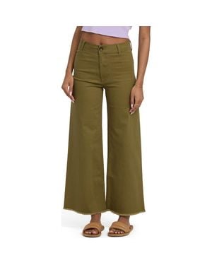 Billabong Free Fall Stretch Crop Wide Leg Pants - Green