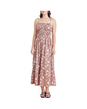 Paneros Clothing Emilia Cotton Floral Midi Dress - Pink