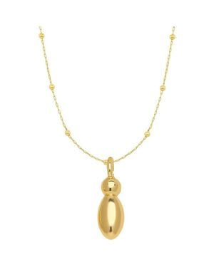 Emma Rae 14K Plated Bubble Initial Pendant Necklace - Metallic