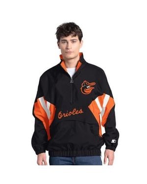 Starter Baltimore Orioles Cooperstown Chief Half-Zip Pullover - Black
