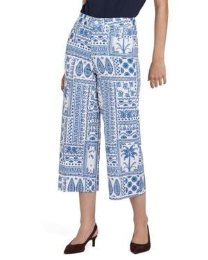 NYDJ Daisy Crop Wide Leg Pants - Blue