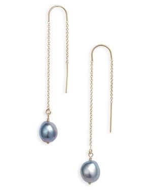 SET & STONES Sabina Keshi Pearl Threader Earrings - White
