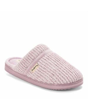 Dearfoams Serena Marled Chenille Scuff House Slipper - Gray