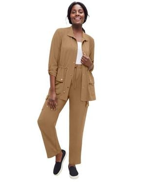 Jessica London 2 Piece Stretch Knit Cargo Set - Natural