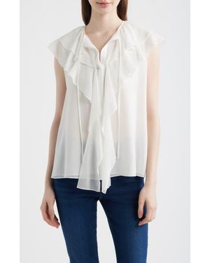 Kobi Halperin Maren Ruffle Cap Sleeve Top - White