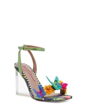 Betsey Johnson Apolo Ankle Strap Wedge Sandal - Blue