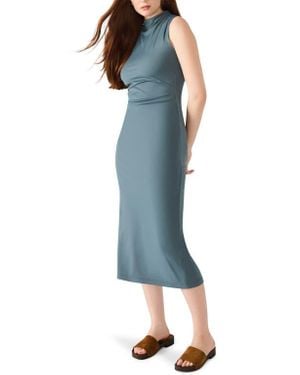 Steve Madden Mo Funnel Neck Matte Jersey Dress - Blue