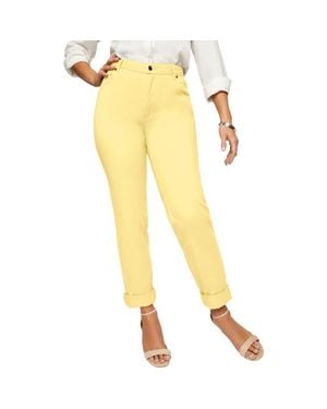Jessica London Classic Cotton Denim Straight-Leg Jean - Yellow