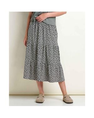 Toad & Co. Sunkissed Tiered Midi Skirt - Gray