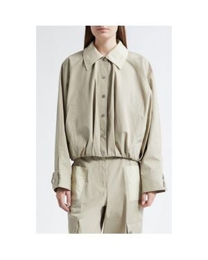 3.1 Phillip Lim Snap Front Cotton Blouson Bomber Jacket - Natural