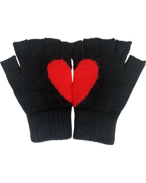 YAPA Heart Fingerless Alpaca Gloves - Red