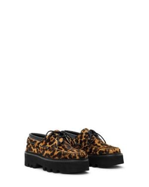 AllSaints Aastha Genuine Calf Hair Platform Boat Shoe - Multicolor