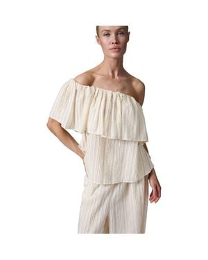 Day Birger et Mikkelsen Hera Raw Stripe Bardot Top - White