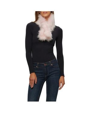 Gorski Knit Genuine Shearling Pull-Through Scarf - Black
