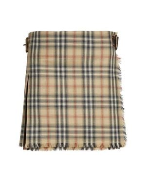 Burberry Skye Check Wool Kilt Miniskirt - Multicolor