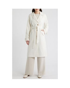 Via Spiga Stretch Gabardine Trench Coat - White