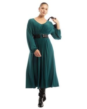 June + Vie Empire Waist Dress - Blue