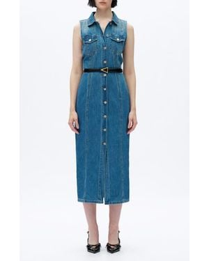 Bayeas Sleeveless Denim Maxi Dress - Blue