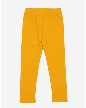 Leveret Girls Cotton Leggings, Solid Colors - Yellow
