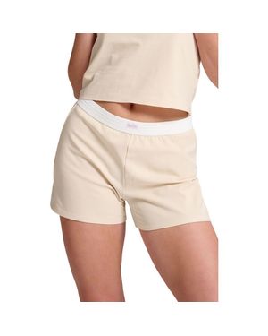 Siella Organic Cotton Rib Boxer Short - Natural