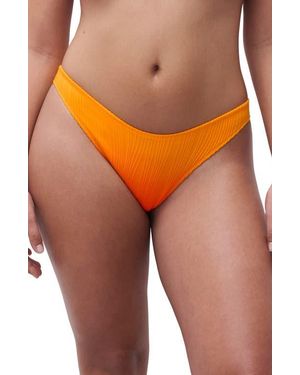 Chantelle Pulp Jacquard Tanga Bikini Bottoms - Orange
