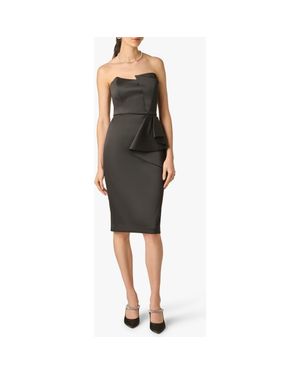 Aidan Mattox Strapless Stretch Mikado Cocktail Dress - Black